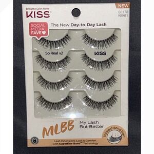 KISS MLBB My Lash But Better False Eyelashes So Real v2 4 Pairs Black